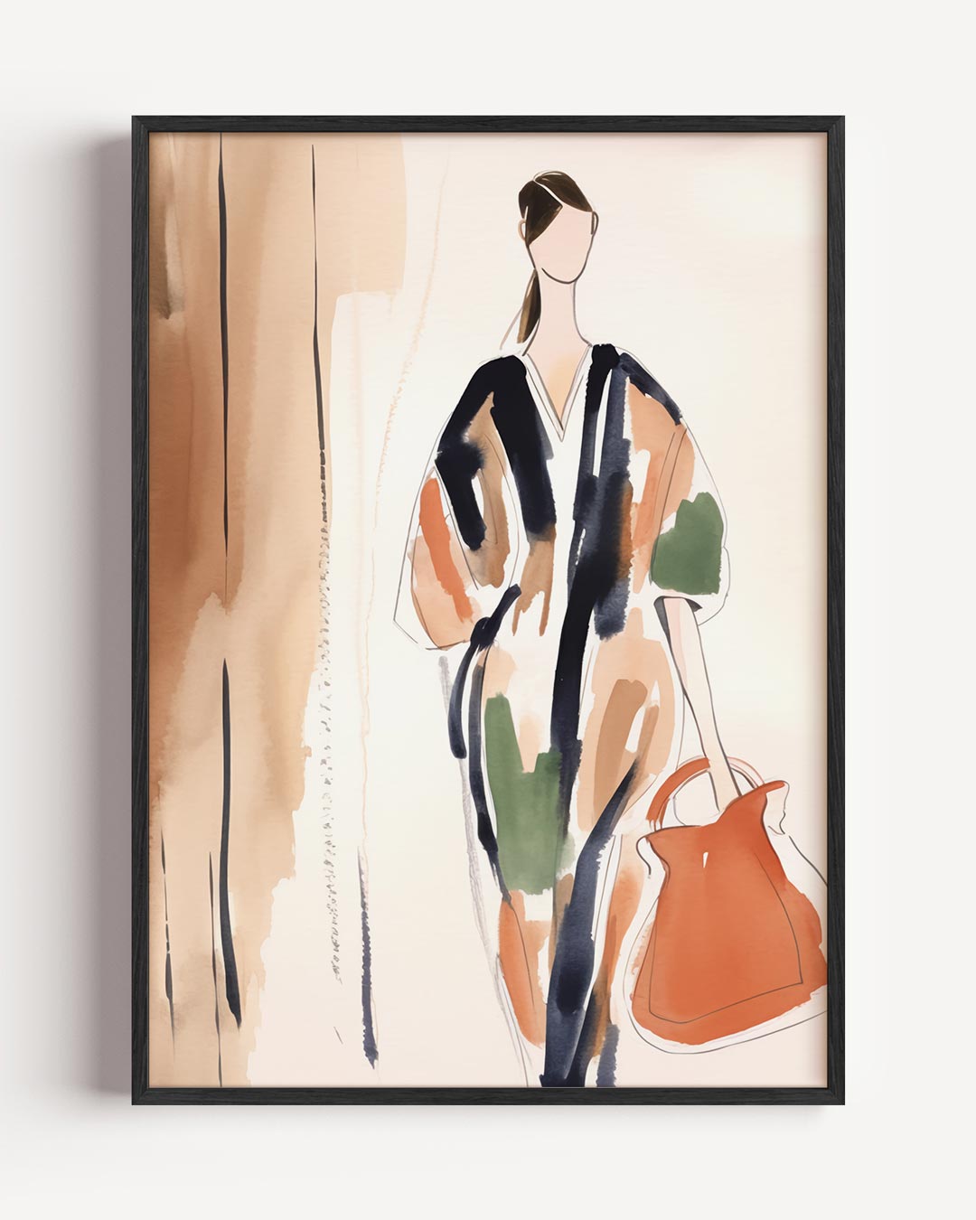 Artistieke Mode Illustratie – vrouwelijk portret poster als wanddecoratie