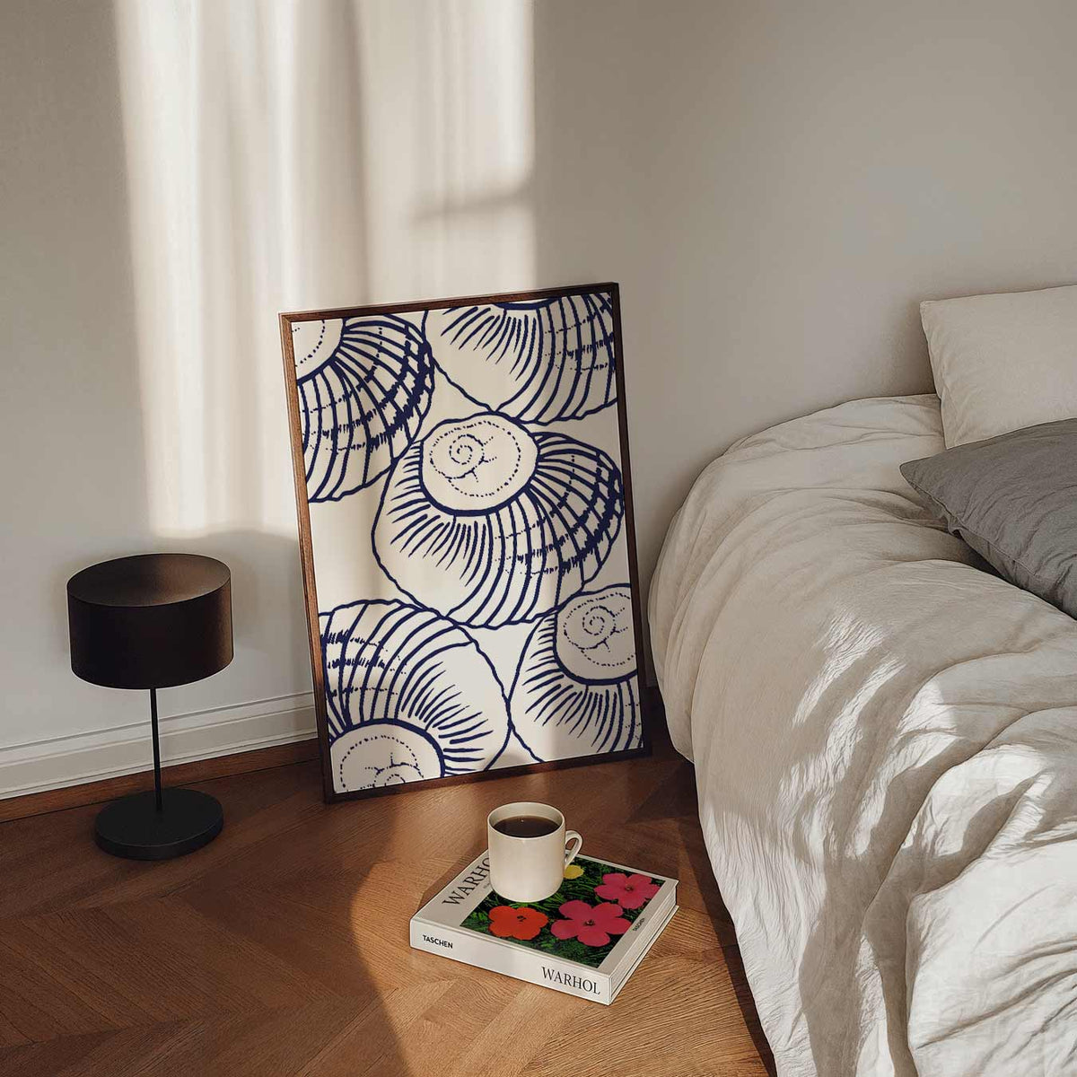 Strandhuis Stijl Schelpenposter – staande zeedieren wanddecoratie van WallArtistic