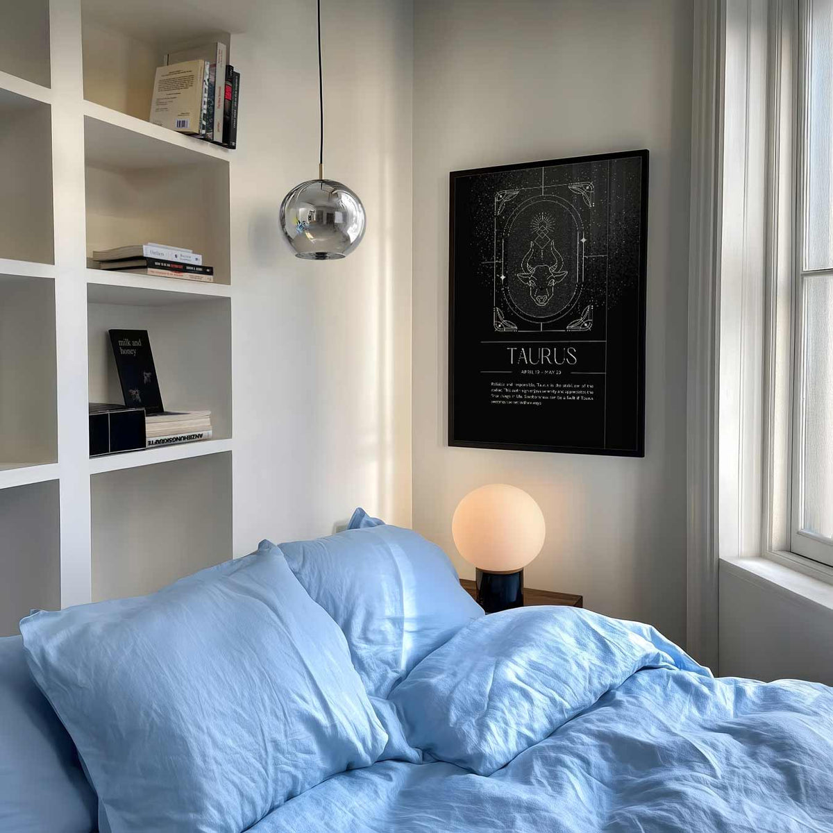 Stijlvolle Stier Sterrenbeeld – mindful poster als rustige wanddecoratie