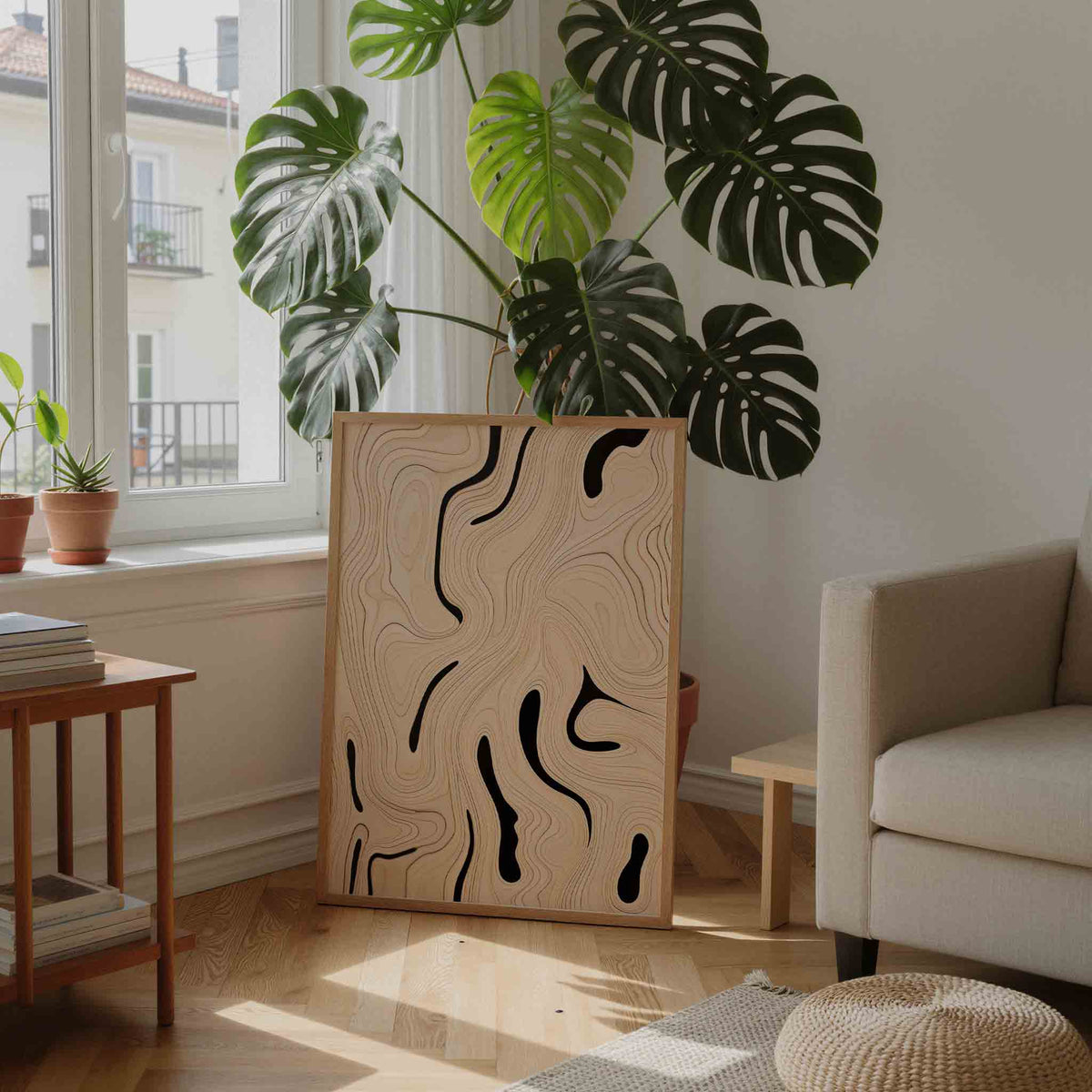 Organische lijnen – moderne wandkunst als portret poster