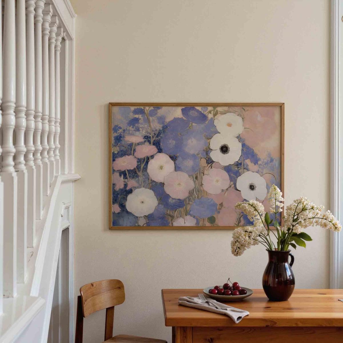 Bloemen in pastel – botanische poster in liggend formaat