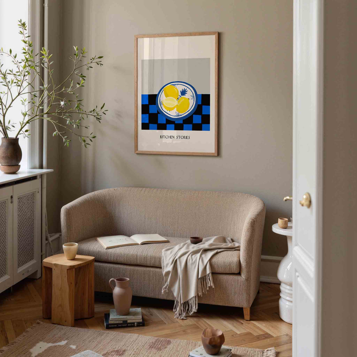Citroenen op bord – rustige poster in staand formaat