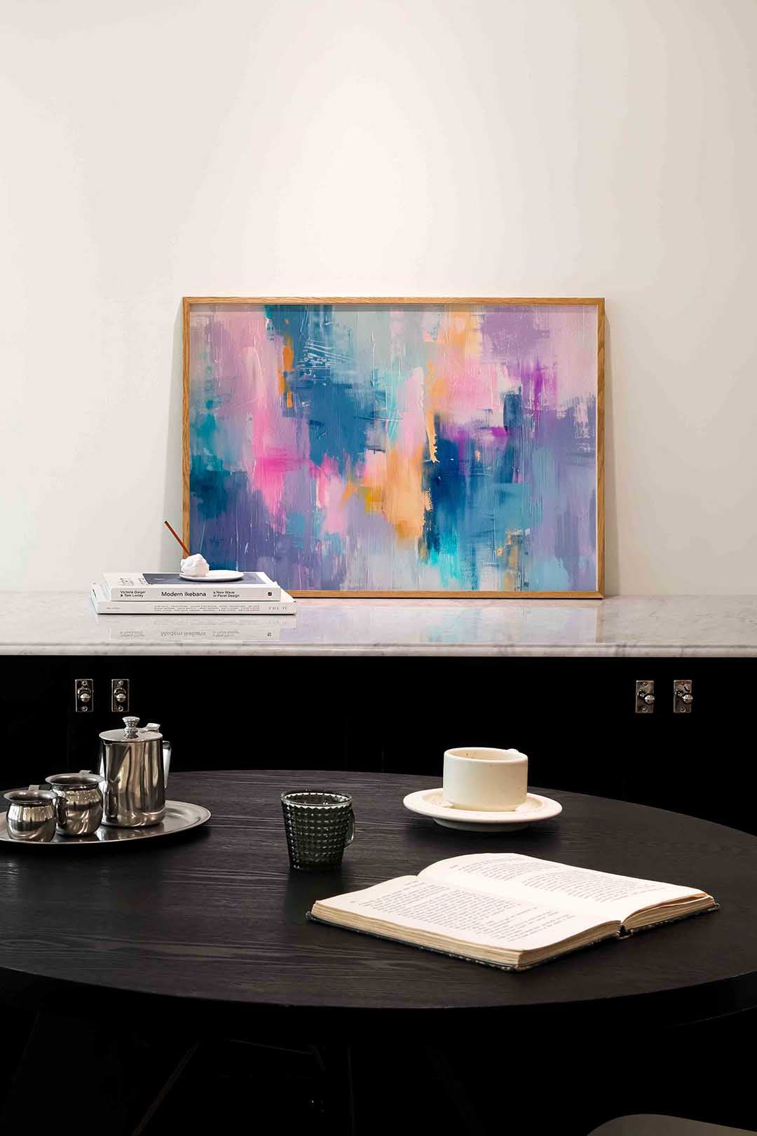 Abstracte kleurencompositie – abstracte poster in liggend formaat