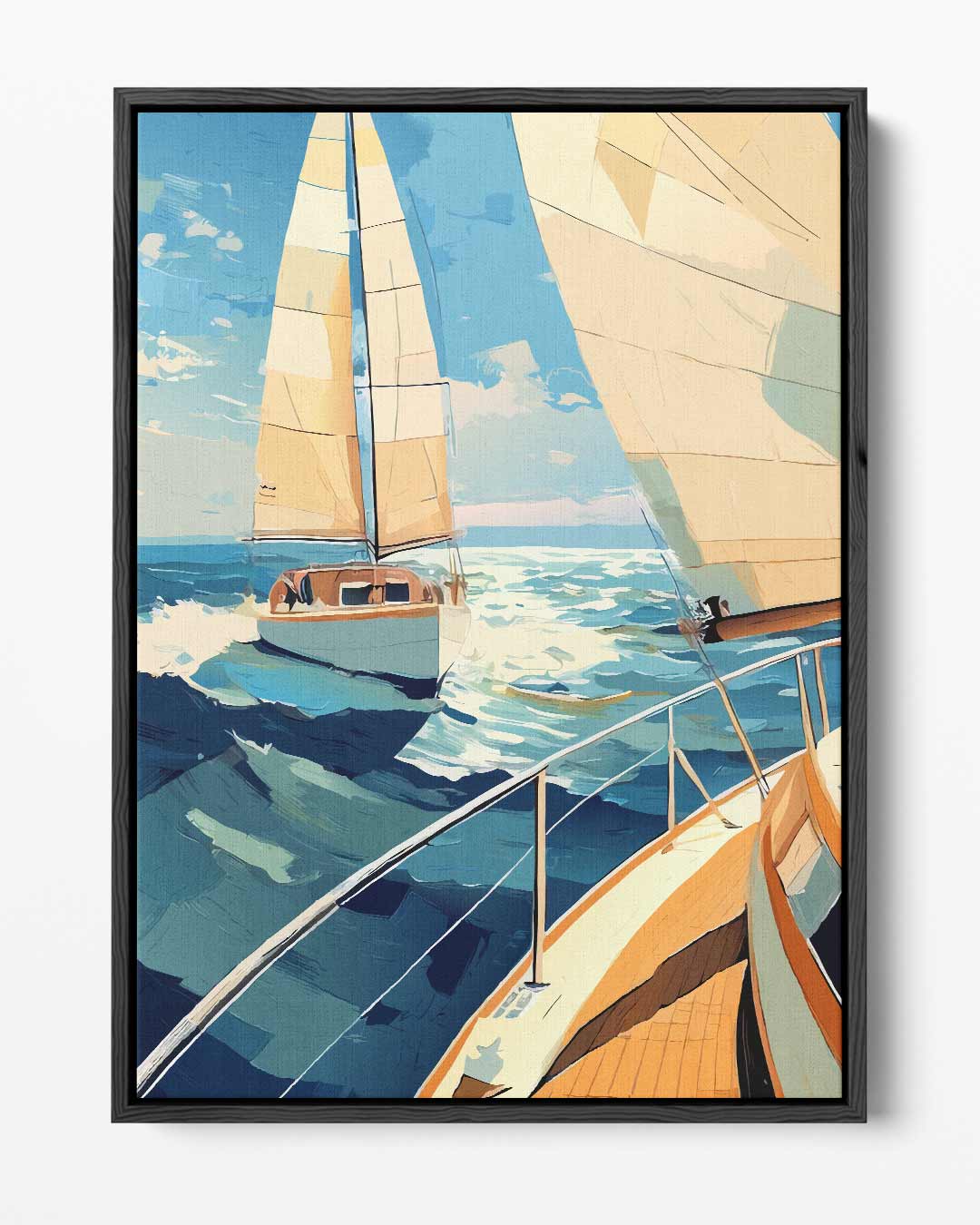 Zeilavontuur op Zee – portret kunstwerk als wanddecoratie