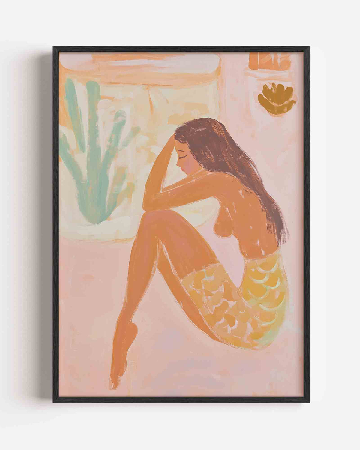 Zittende vrouw – jungle portret poster als wanddecoratie