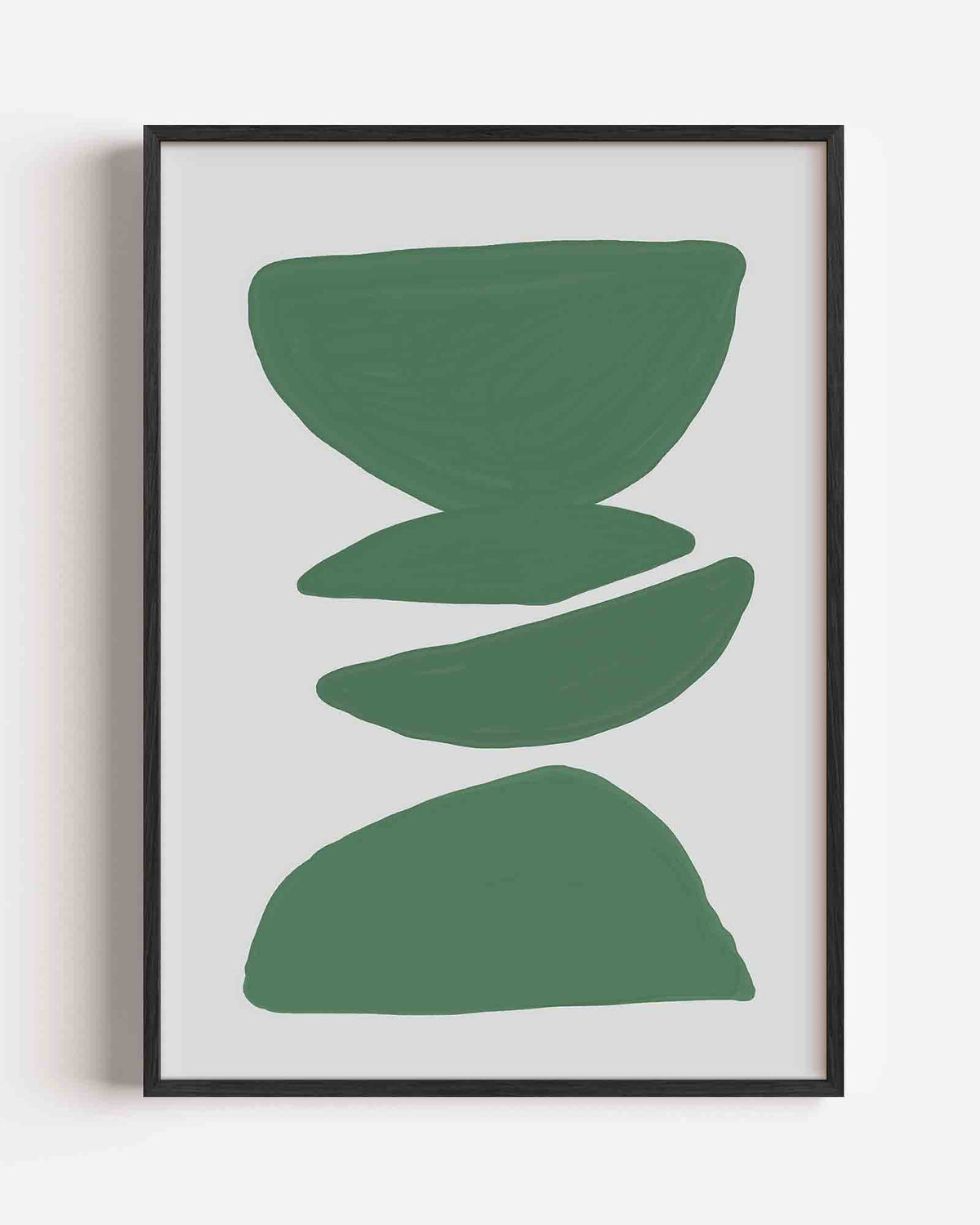 Groene vormen – hedendaagse illustratie portret poster als wanddecoratie