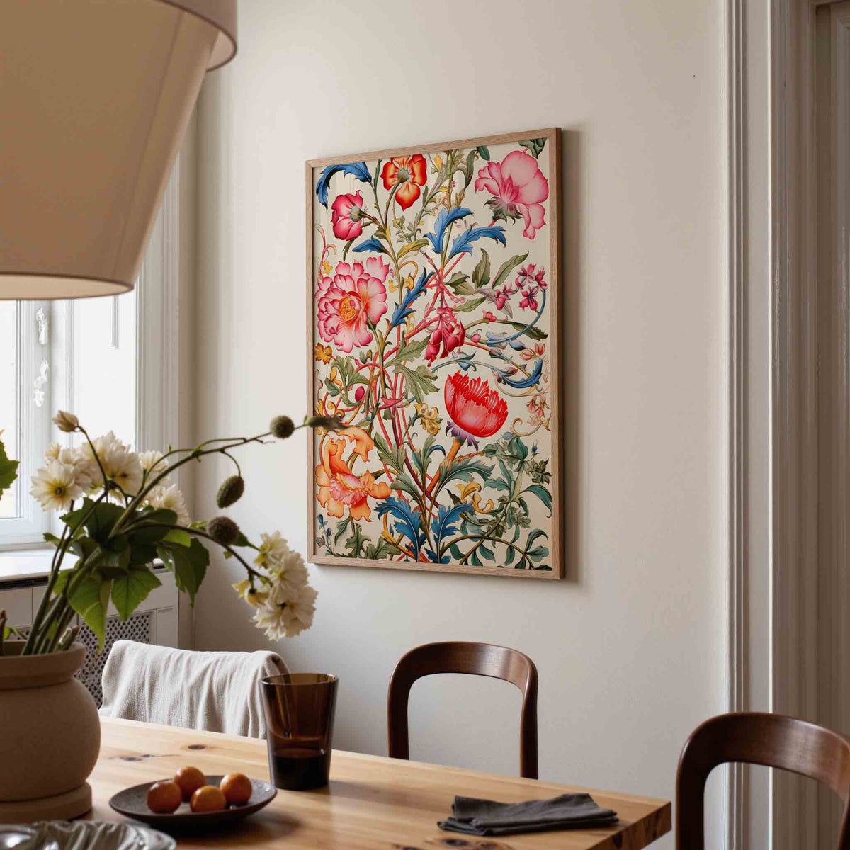 Bloemen en bladeren – kunst en design poster in portret formaat
