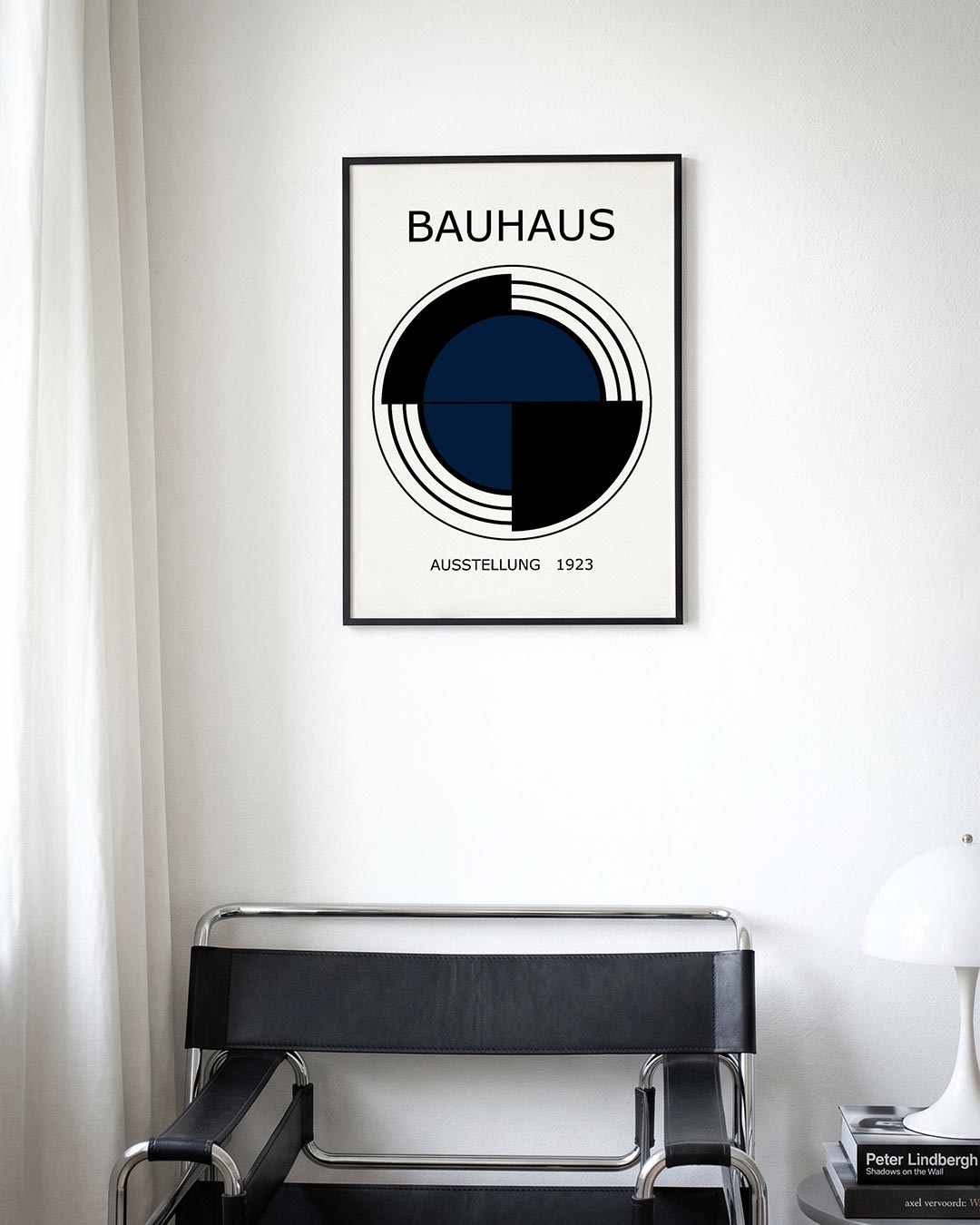Cirkelstructuur en lijnen – moderne Bauhaus wandkunst als poster