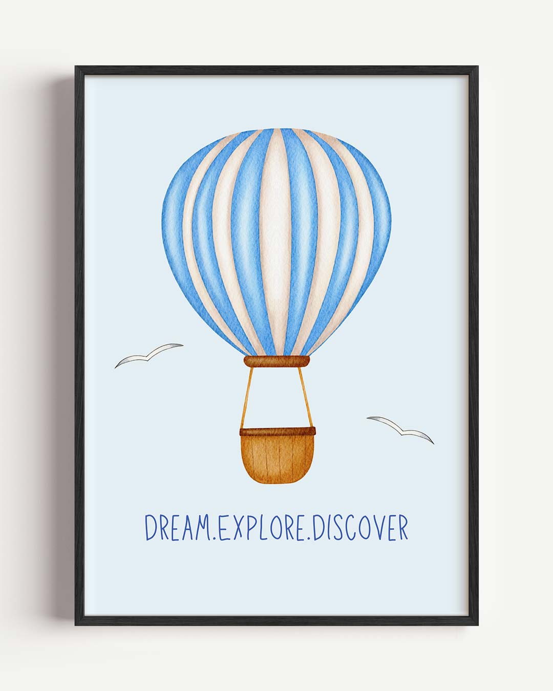 Luchtballon Illustratie – kids portret poster als wanddecoratie