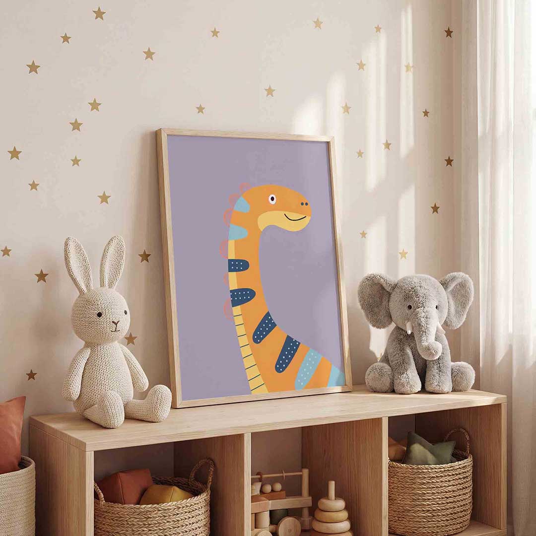 Dinosaurus illustratie – staande kinderkamer wanddecoratie van WallArtistic