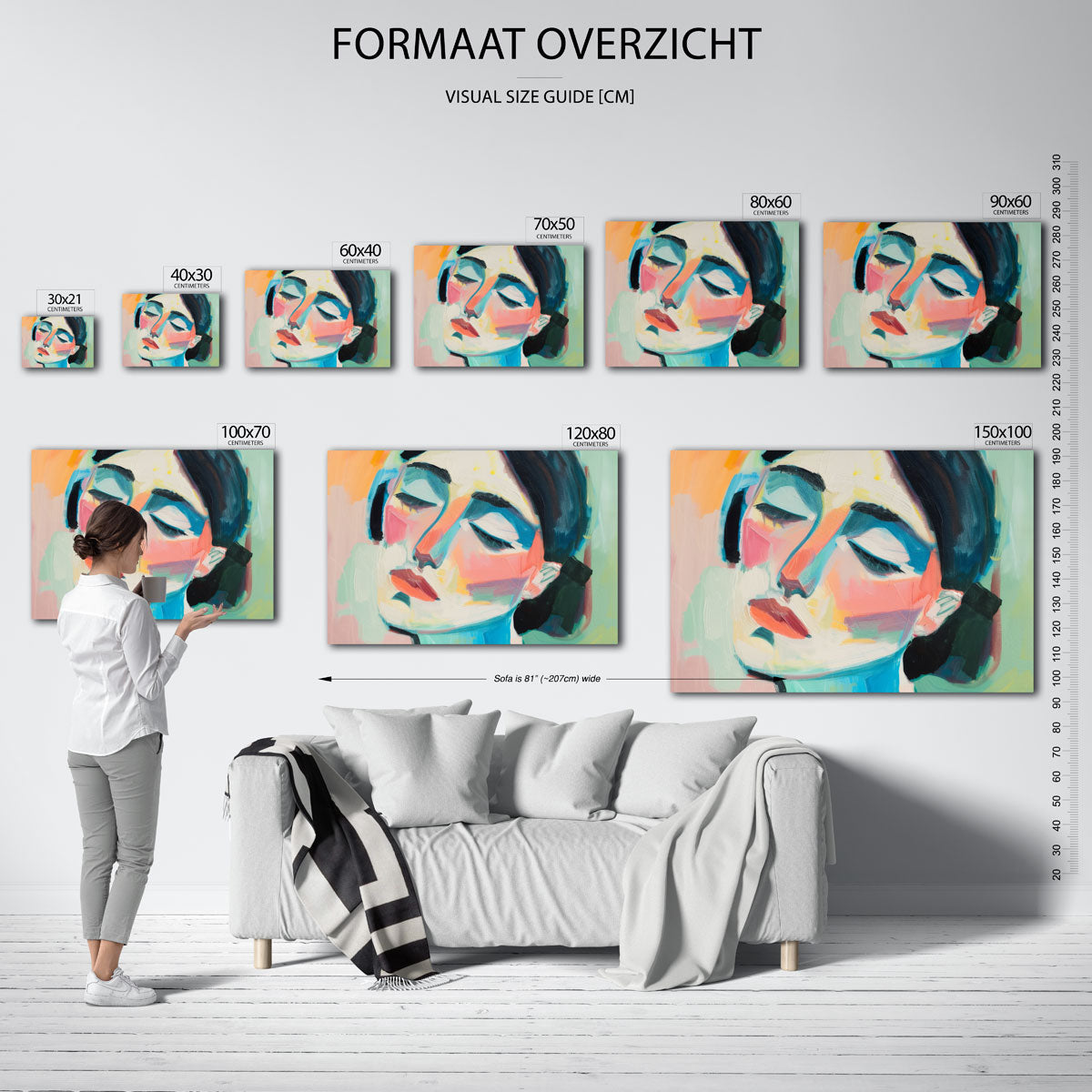 Dromerig gezicht – landscape muurposter met eigentijdse illustratie