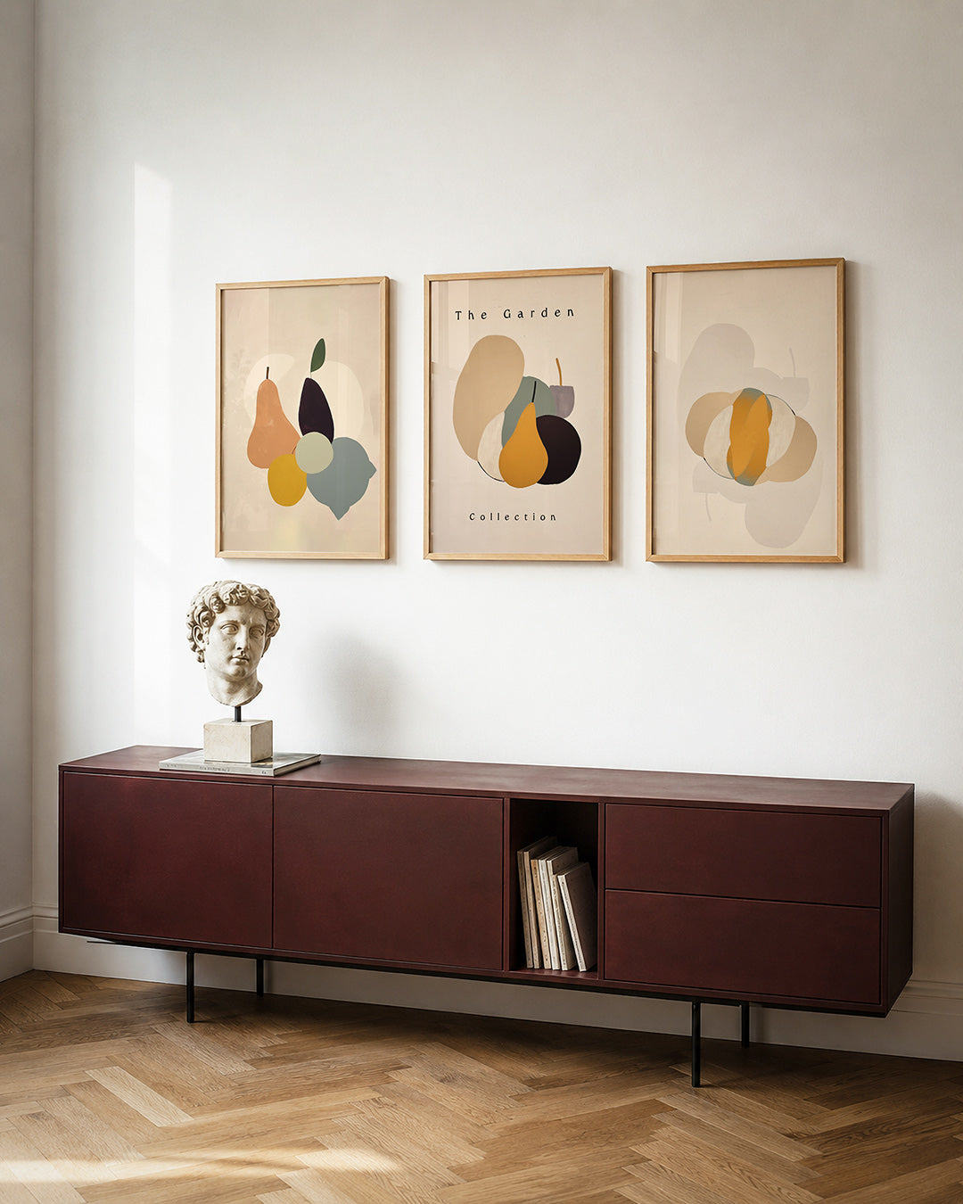 Vorm en kleurenspel – deze posterset toont een speelse compositie van organische vormen in zachte – weergave 4