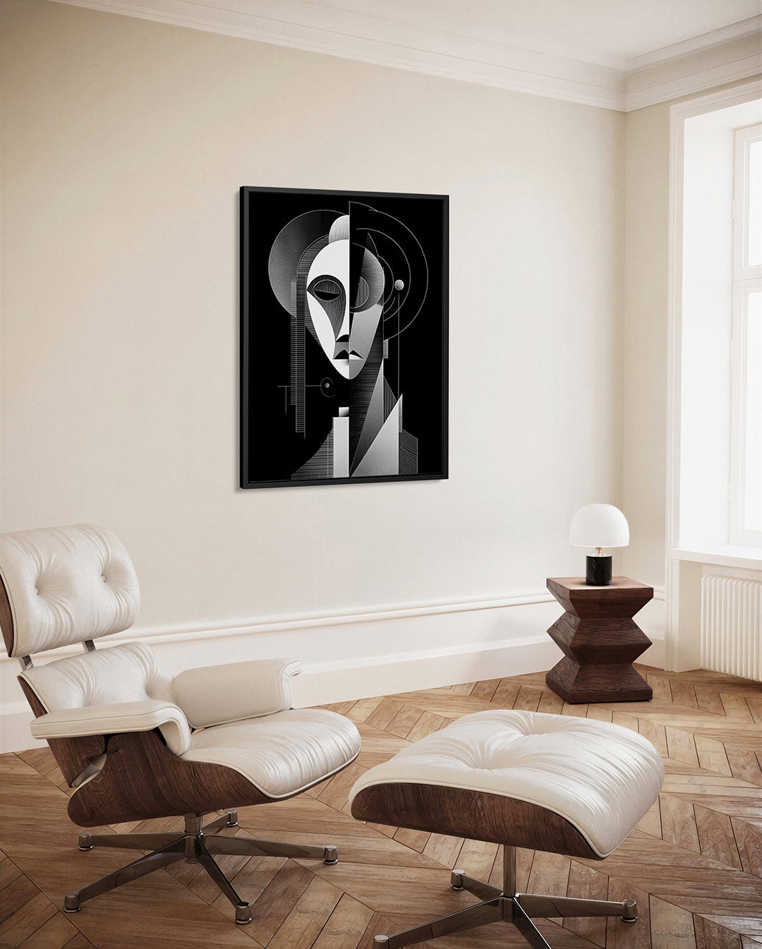 Geometrisch portret – decoratief kunstwerk voor aan de muur