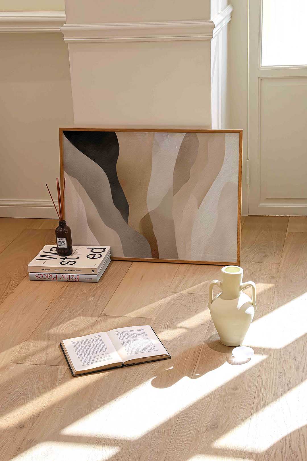 Abstracte vormen – liggende abstracte wanddecoratie van WallArtistic