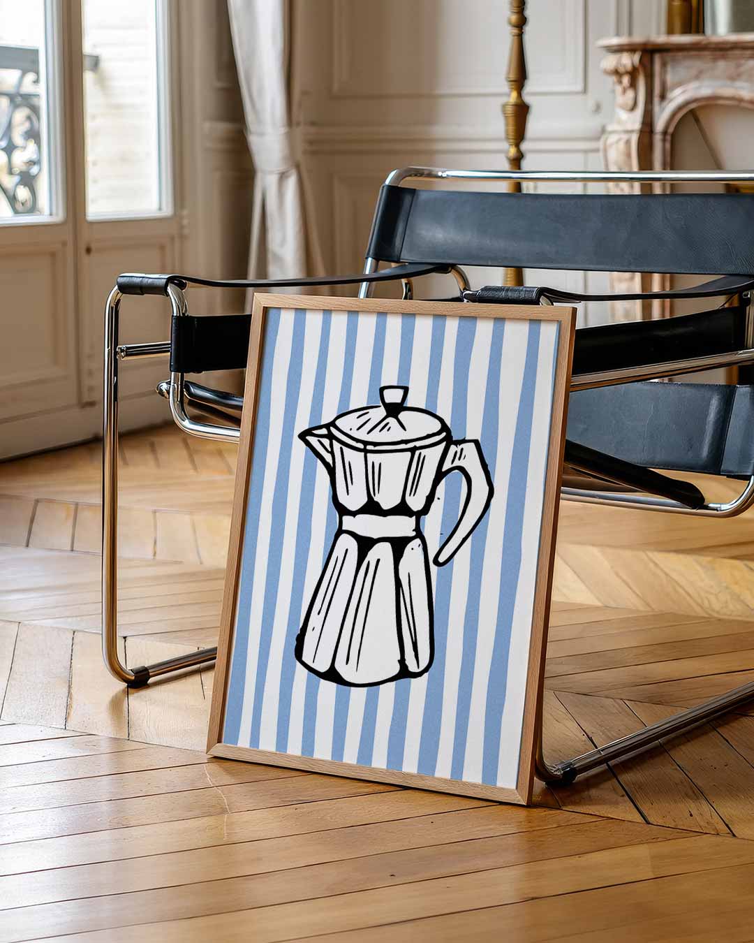 Retro Koffiepot – zomerse wandkunst als portret poster
