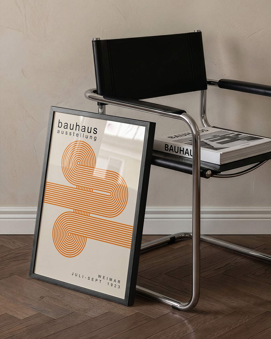 Lijnenspel en vlakkenspel – staande Bauhaus poster voor aan de muur