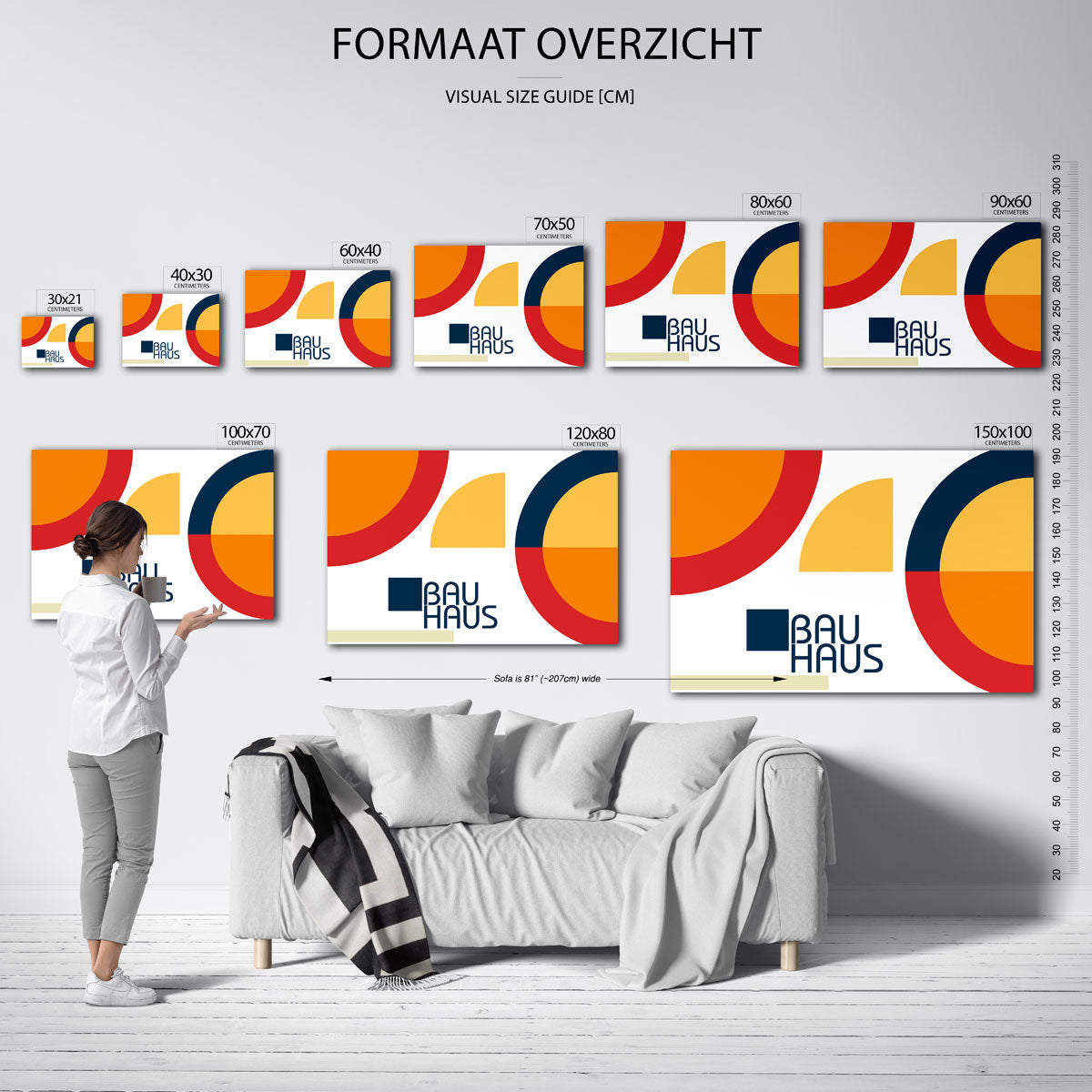 Vormen en vlaken – Bauhaus poster als geometrische wanddecoratie
