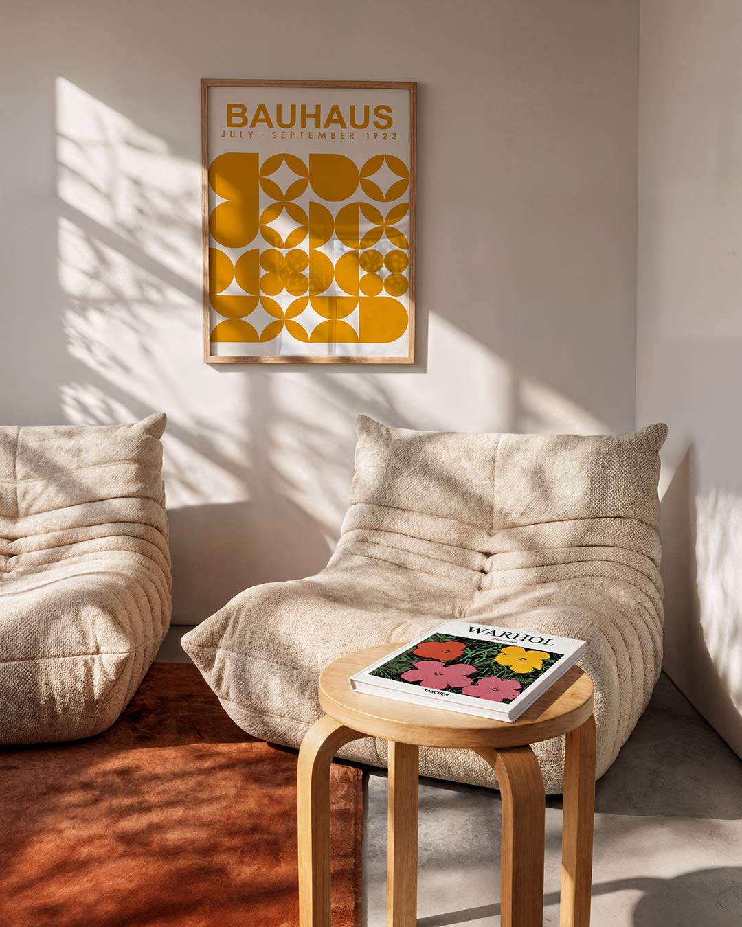 Vormritme en kleur – moderne Bauhaus wandkunst als poster