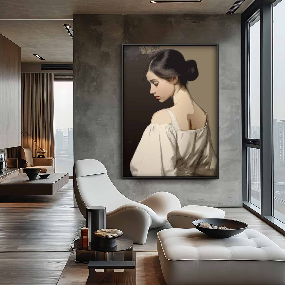 Elegante Terugblik – staand kunstwerk voor modern interieur