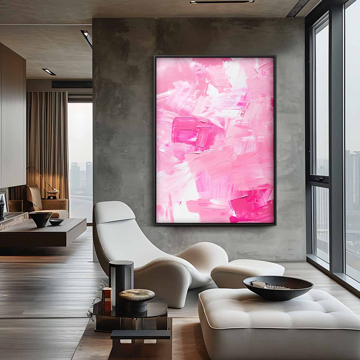 Roze Dromen – staande wandkunst voor woonkamer of interieur