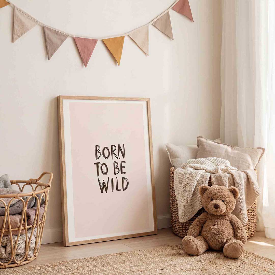 Born to be wild – speelse wandkunst als portret kinderposter