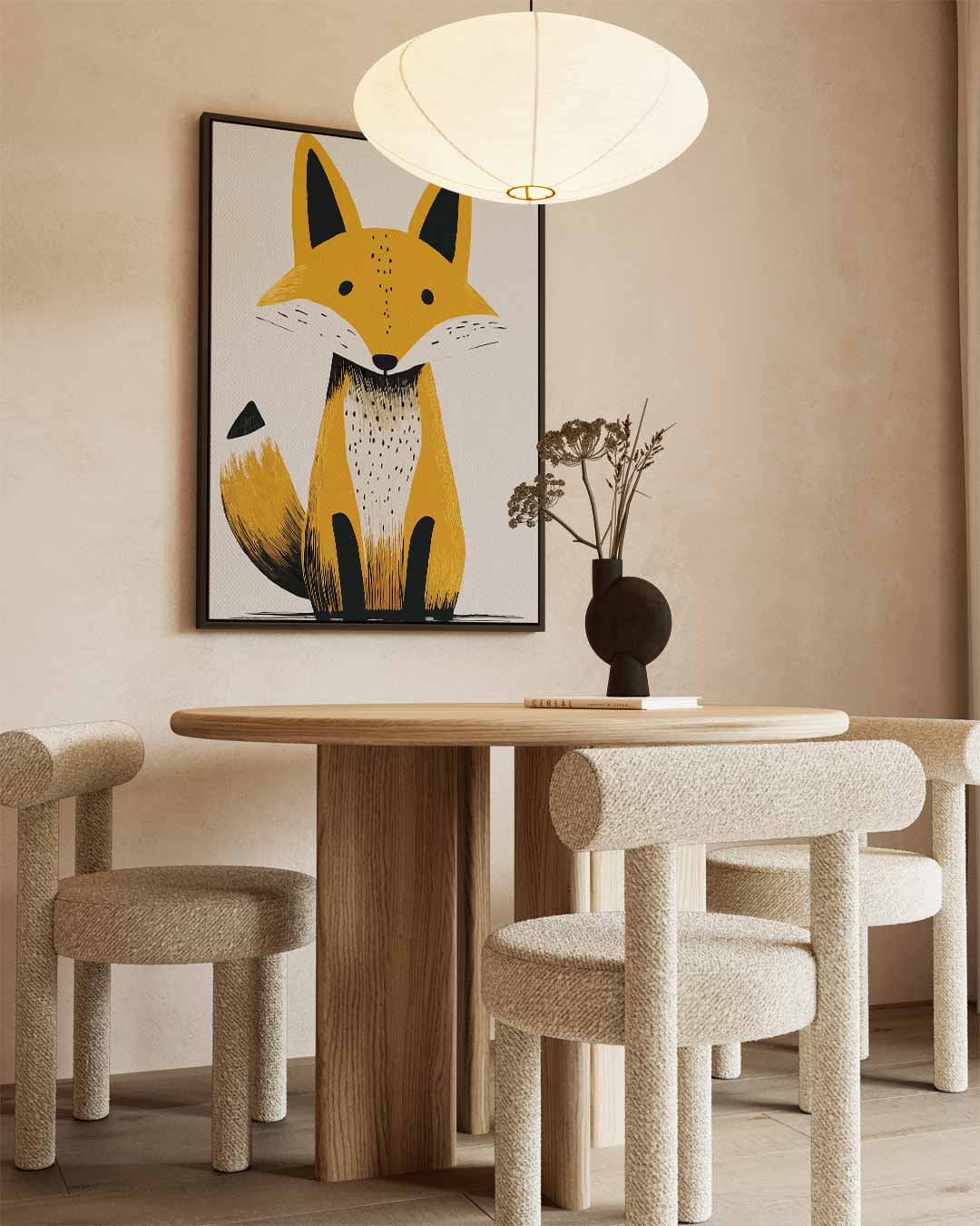 Vrolijke Vos Wanddecoratie – staand kunstwerk voor modern interieur
