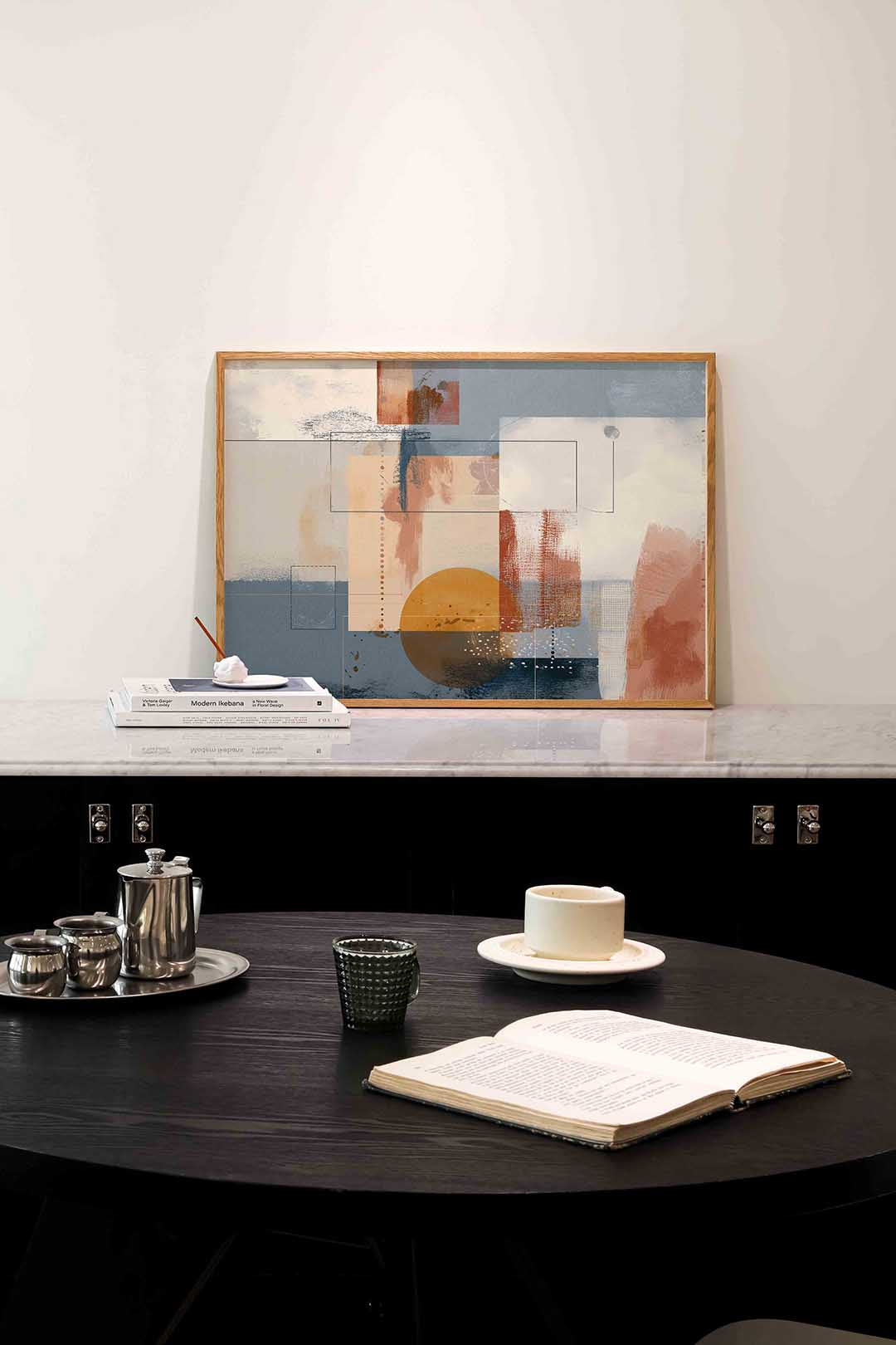 Abstracte vormen – abstracte poster in liggend formaat