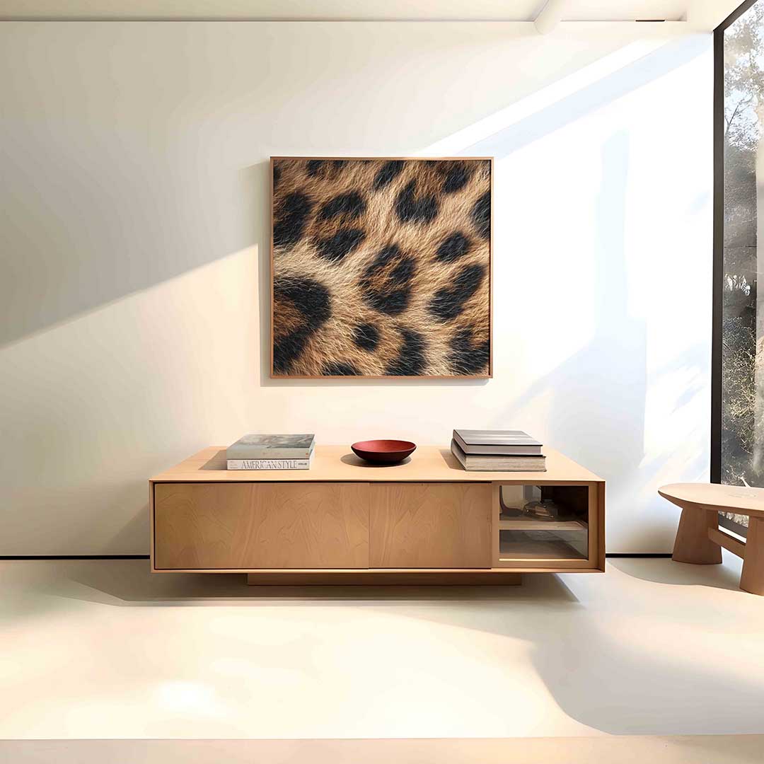 Luipaardprint – vierkante jungle wanddecoratie van WallArtistic