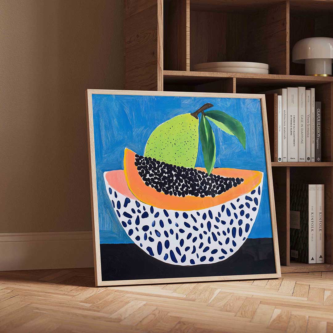 Fruit en patronen – vierkante moderne wanddecoratie van WallArtistic