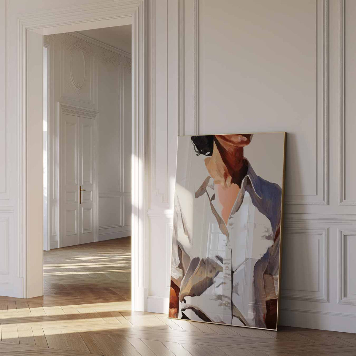 Stijlvolle Vrouwelijke Abstractie – zomer poster als frisse staande wanddecoratie
