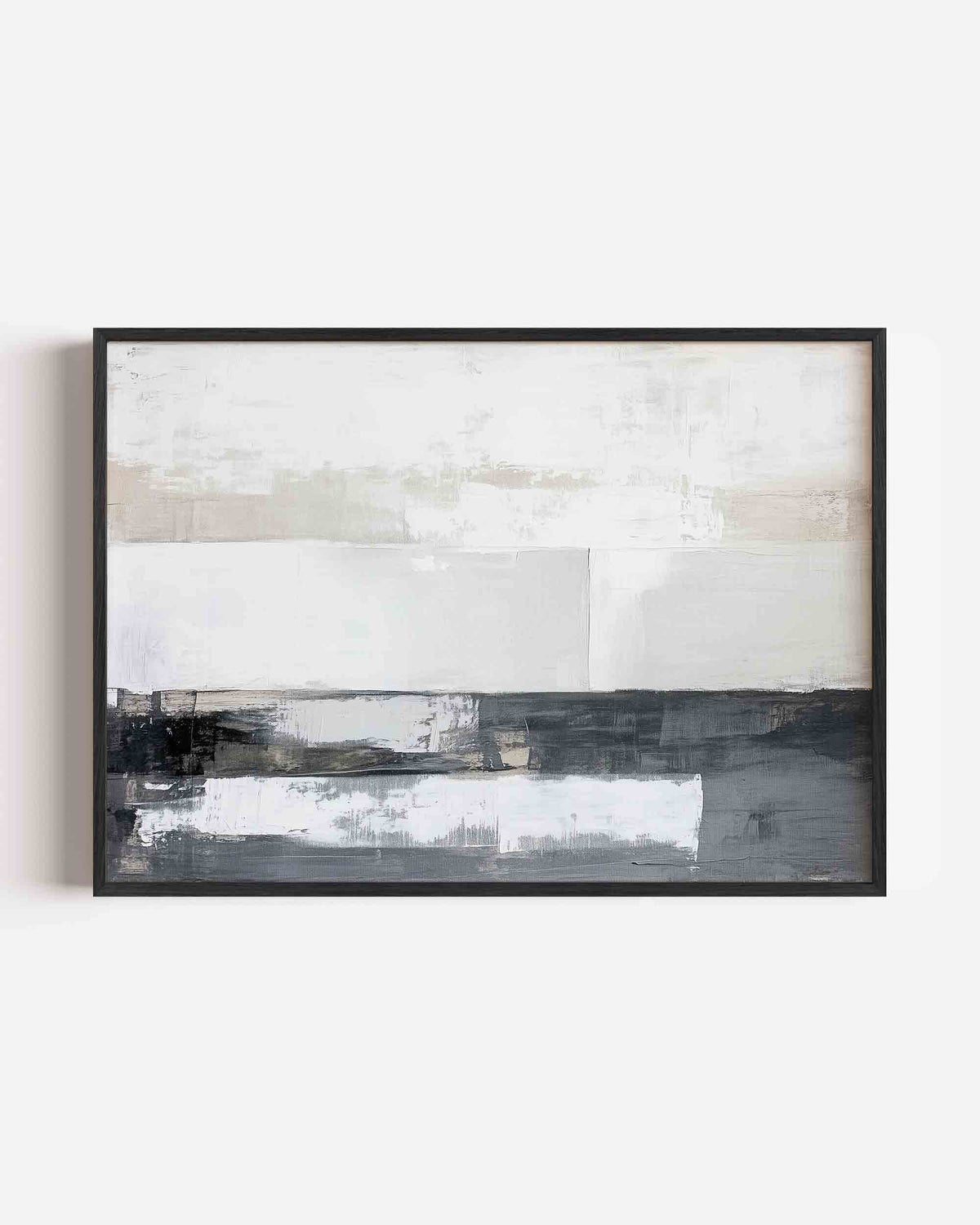 Abstracte grijze en witte – abstracte landscape poster als wanddecoratie