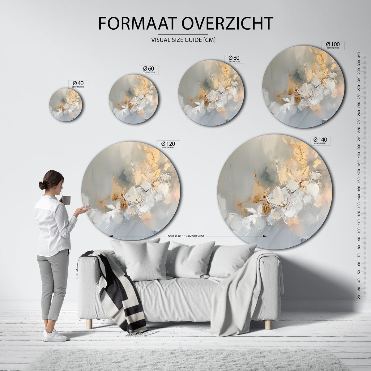 Bloemmotief – kleurrijke wandkunst als muurcirkel