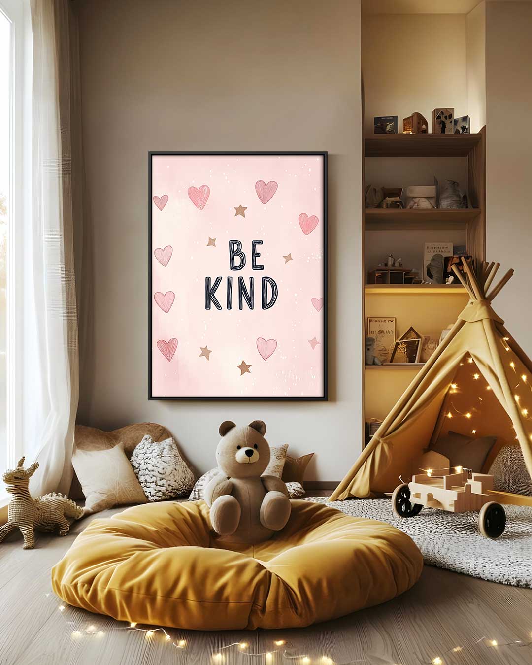 Be Kind Poster – staand kunstwerk voor modern interieur