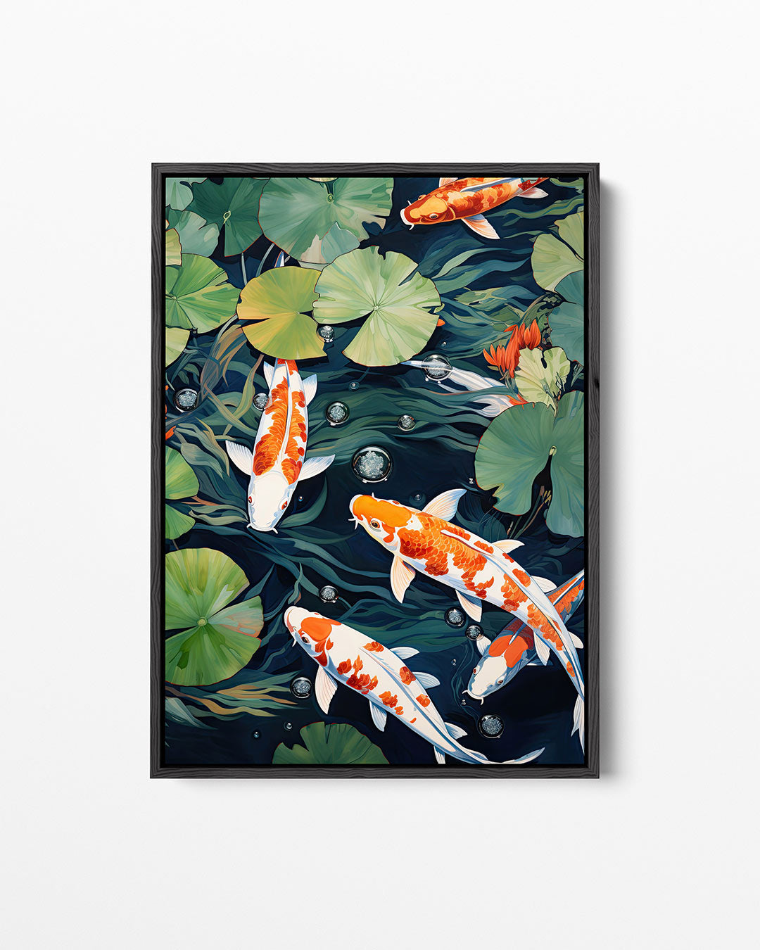 Vijver met koi – staand wanddecoratie kunstwerk
