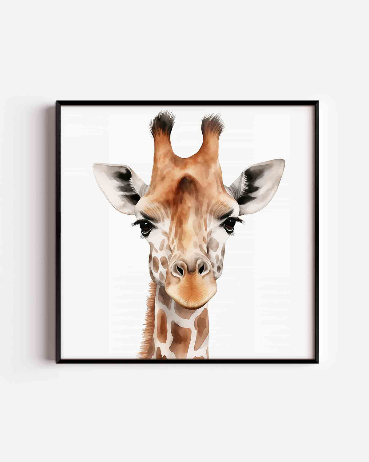Giraffe portret – jungle vierkante poster als wanddecoratie