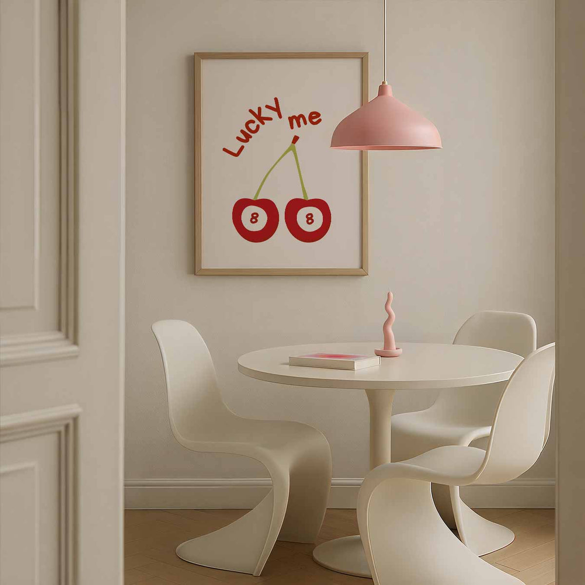 Lucky Me Kersen – zomerse poster in staand formaat