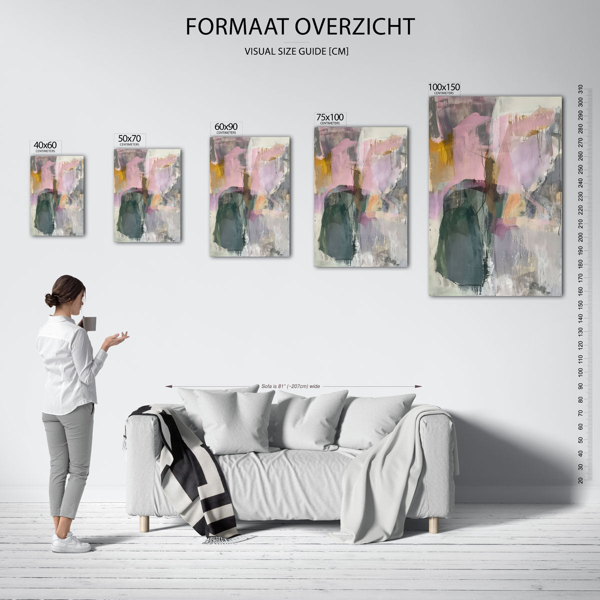 Kleurrijke vormen – staand wanddecoratie kunstwerk