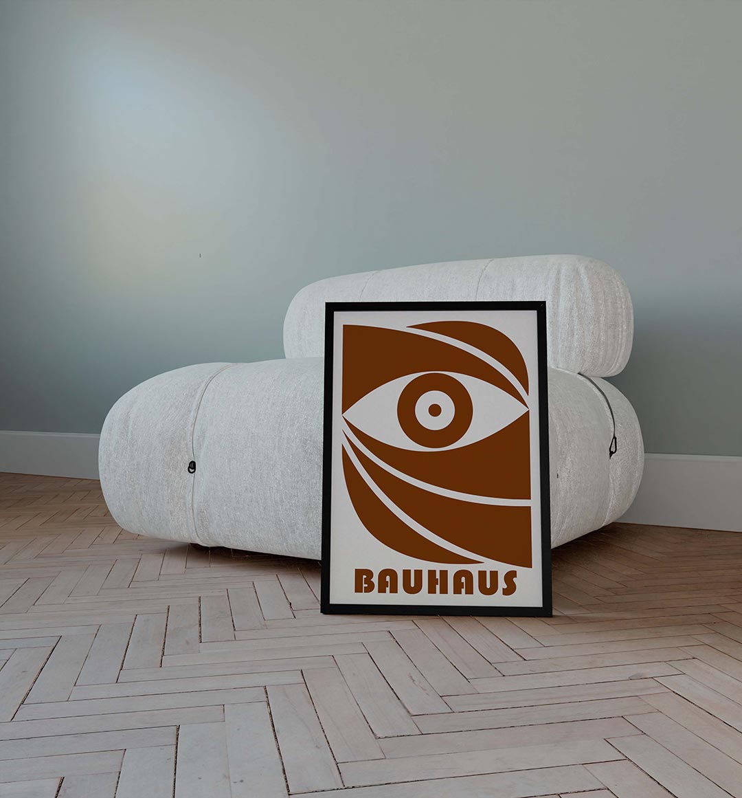 Oog en lijnen – geometrische poster in Bauhaus-stijl van WallArtistic