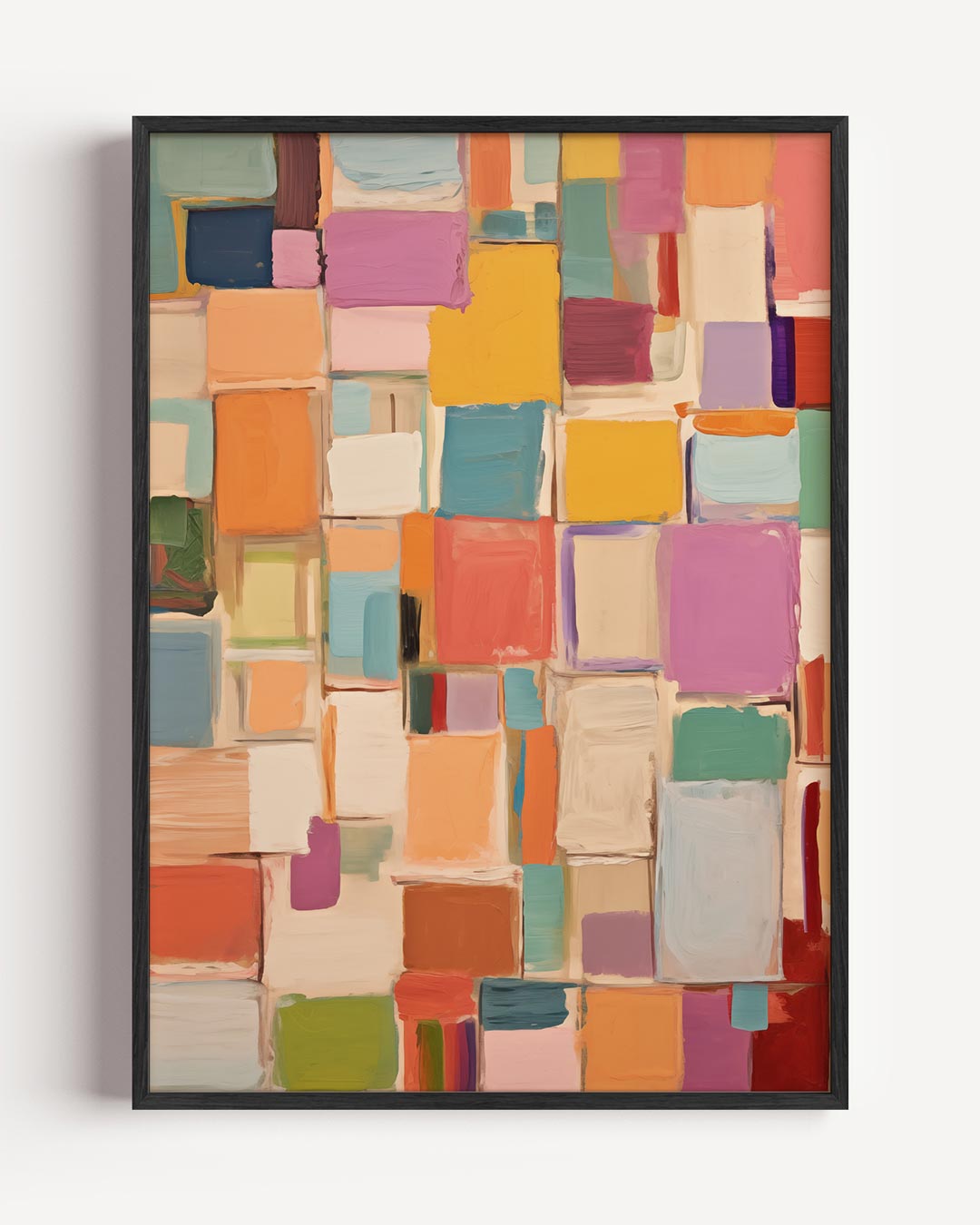 Vrolijke Kleurenmix Kunstposter – abstracte portret poster als wanddecoratie