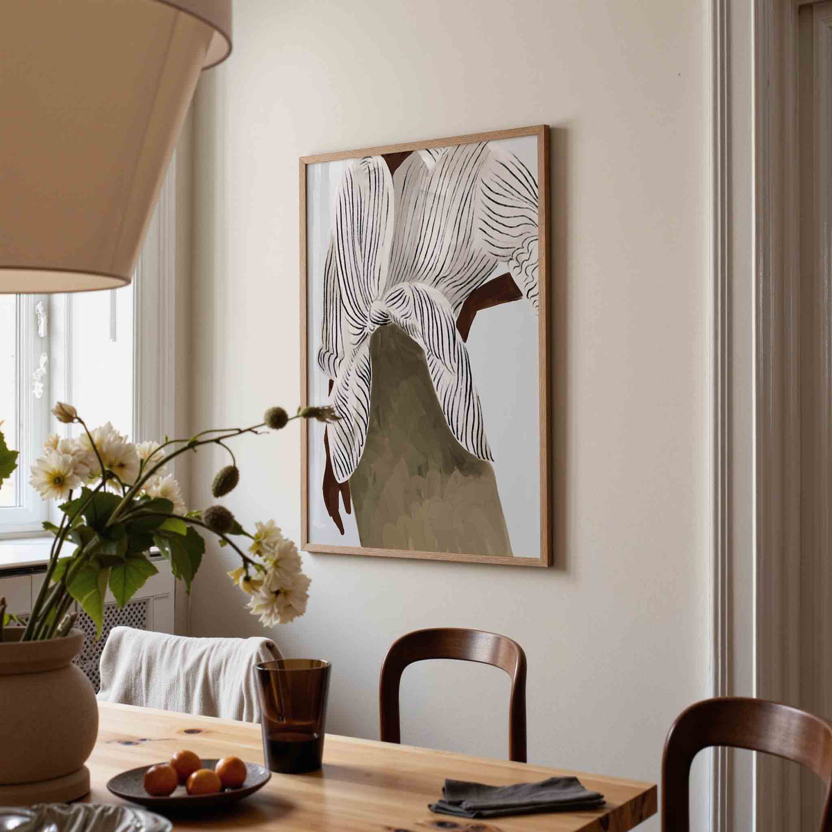 Gestreepte blouse – eigentijdse illustratie poster in staand formaat