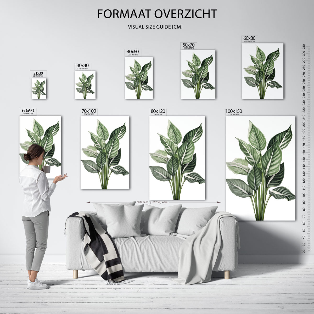 Groene bladeren – staande muurposter met jungle thema