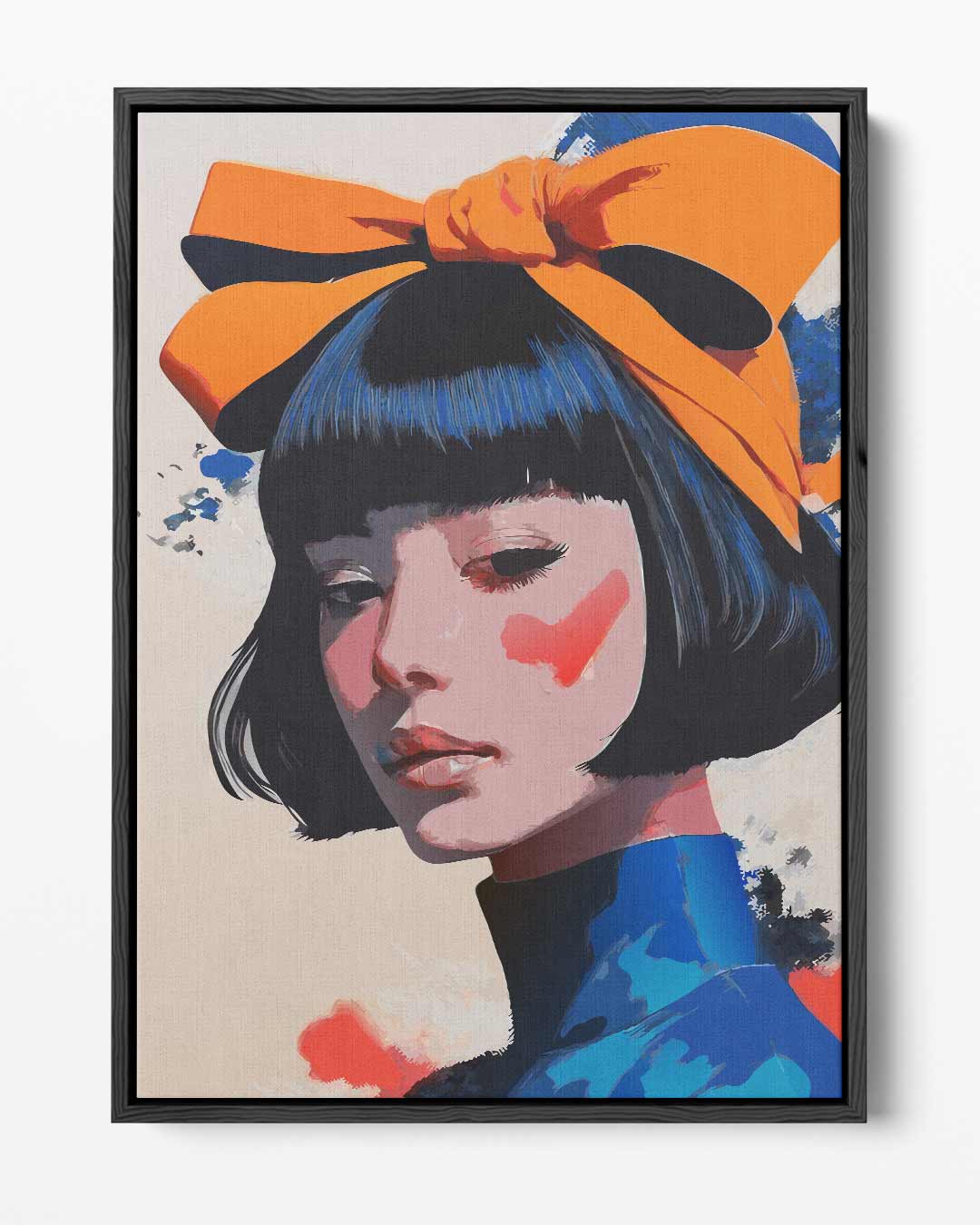 Vrolijke Kleurenprinses – portret kunstwerk als wanddecoratie