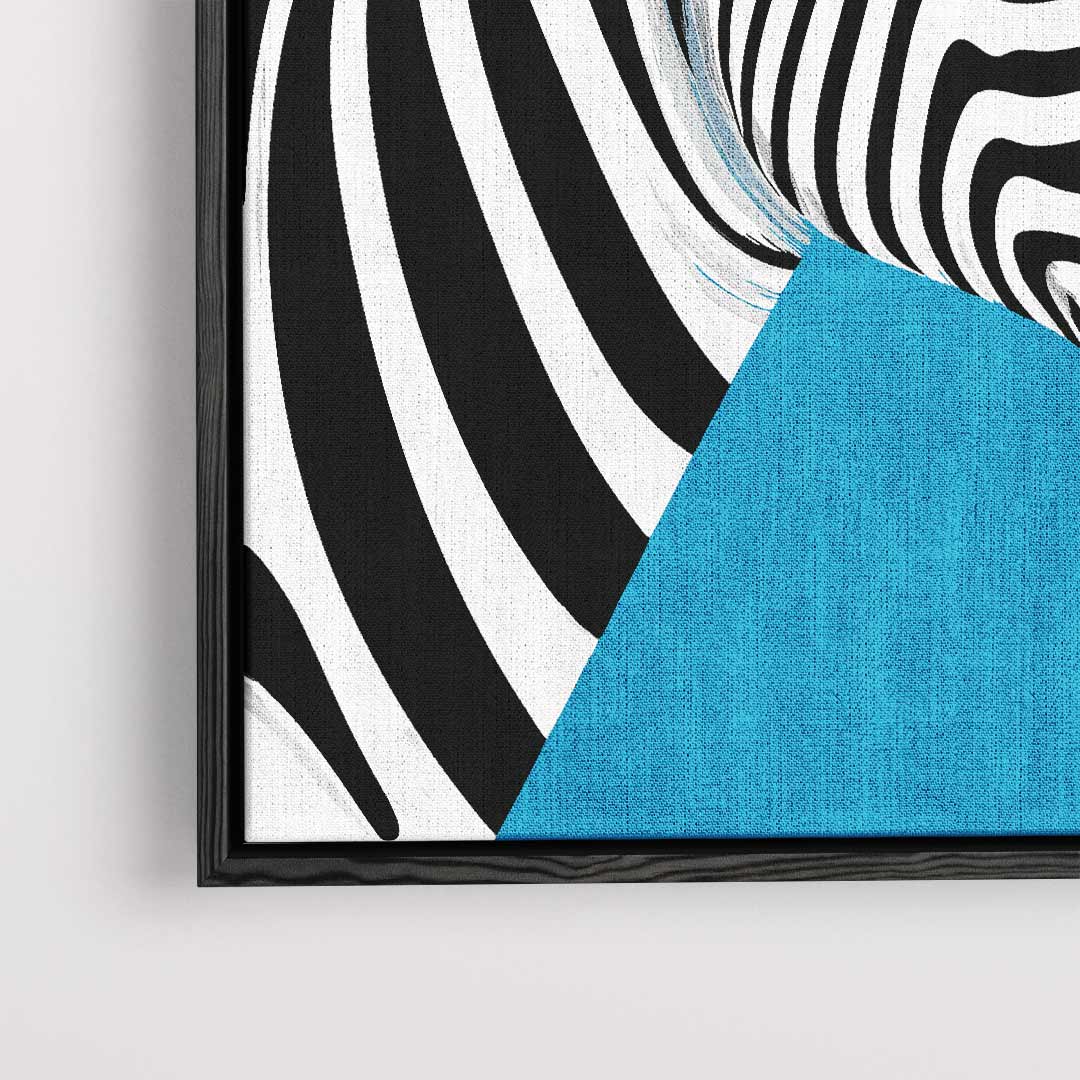 Zebra in de spotlight – plexiglas wanddecoratie in portret formaat