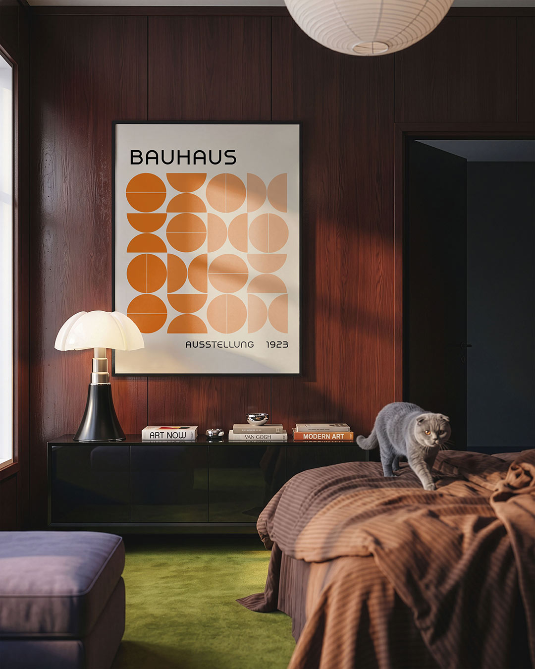 Vormritme en kleur – geometrische Bauhaus poster in staand formaat