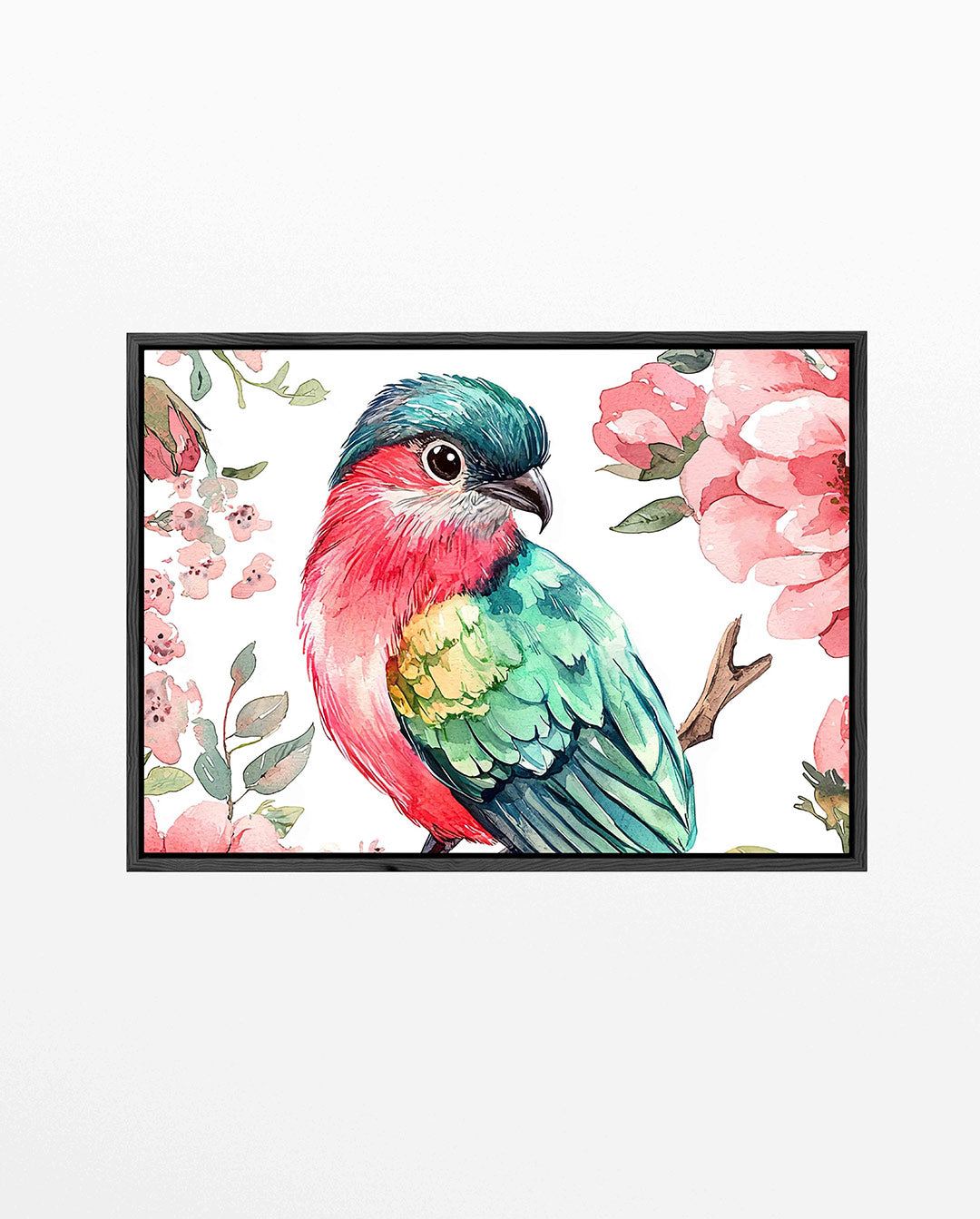 Vogels en bloemen – liggend dieren kunstwerk