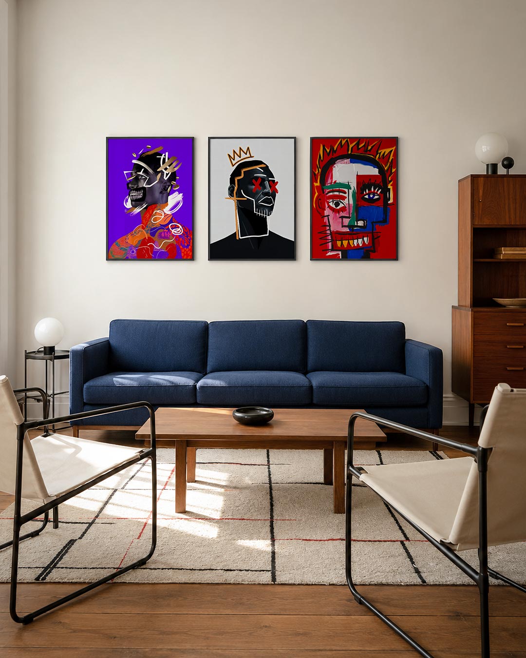 Kleurrijke vormenexplosie posterset – derde productweergave – een levendig portret met een mix van felle kleuren en