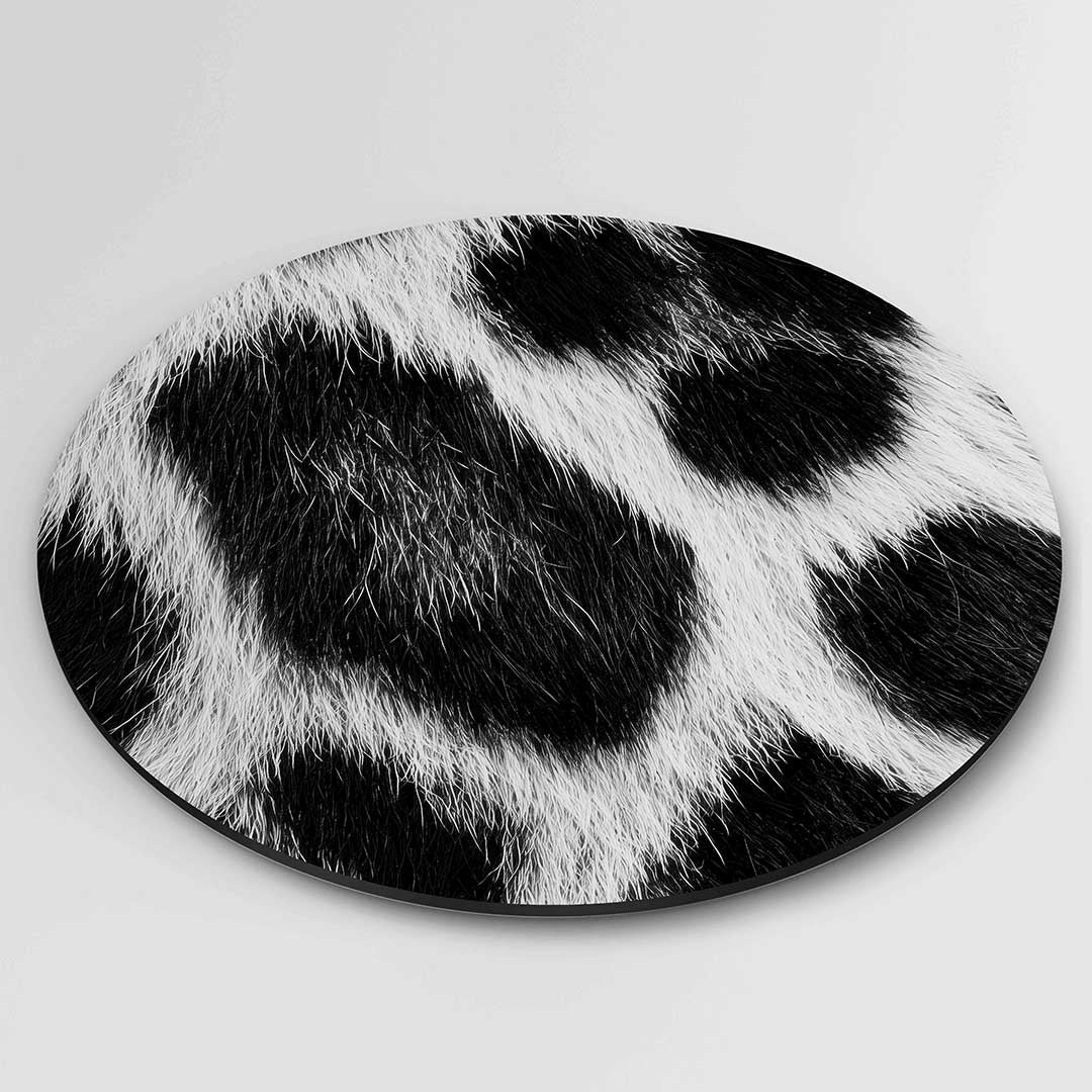 Dierenprint zwart wit – ronde safari wanddecoratie van WallArtistic