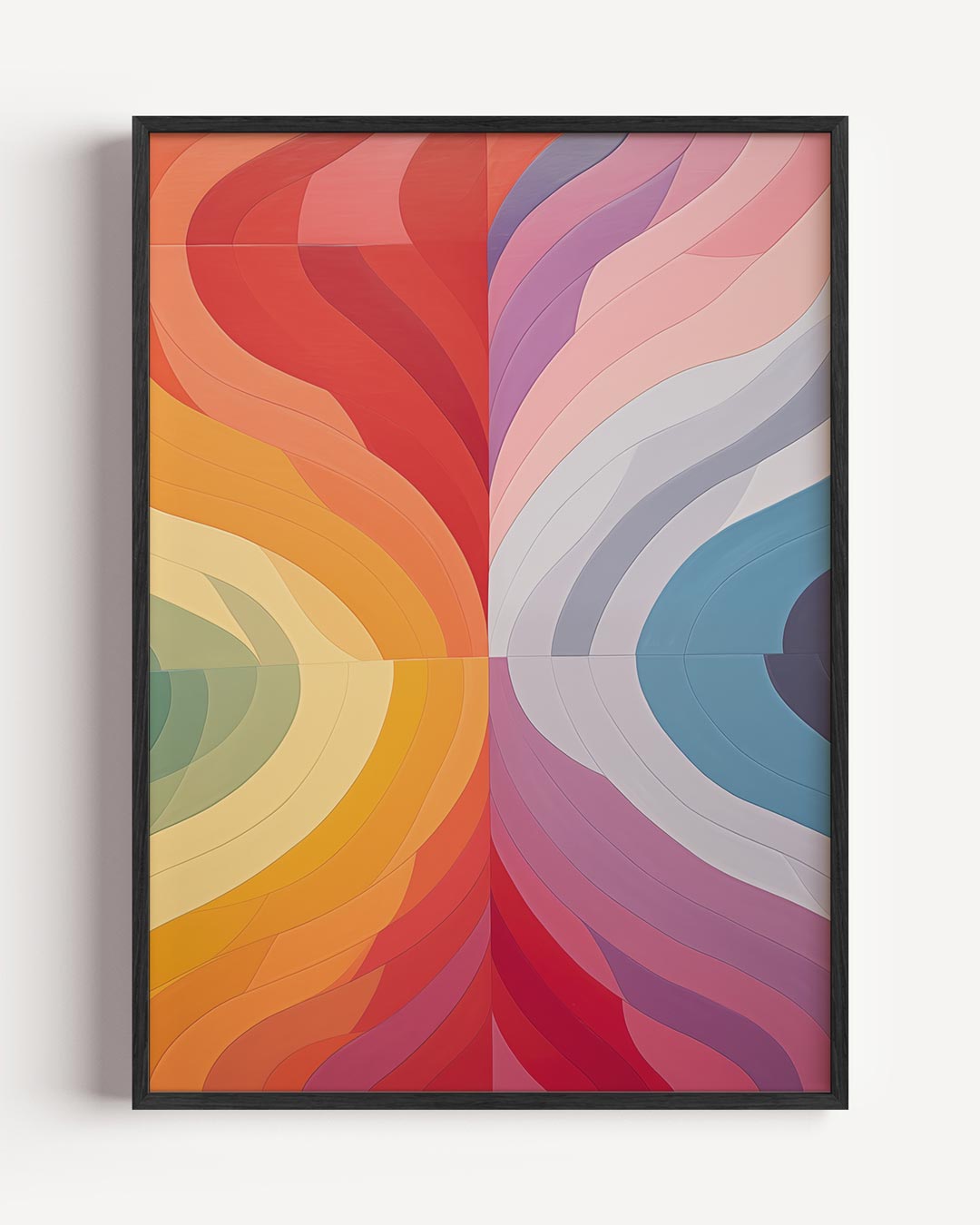 Kleurenexplosie Wandposter – kleurrijke abstracte portret poster als wanddecoratie