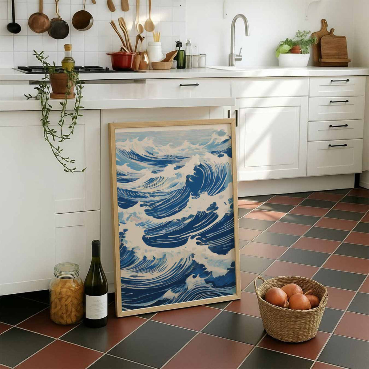 Betoverende Oceaangolven – staande muurposter met zomerse uitstraling