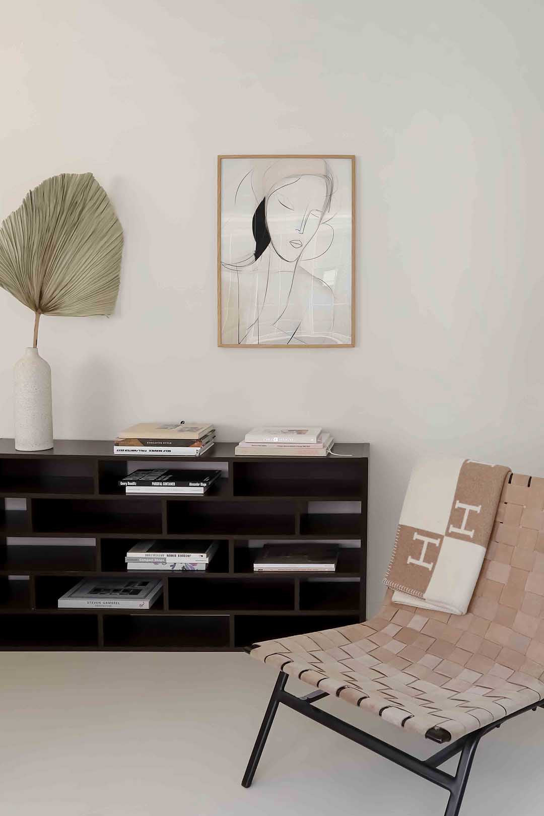Minimalistisch gezicht – zachte abstracte poster in staand formaat